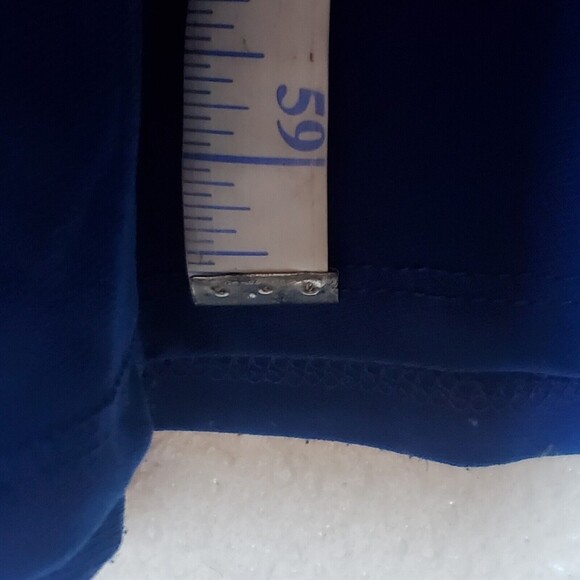 Janette Fashion Fake Wrap Blue Faux Wrap Jersey Knit Maxi Dress 3/4 Sleeve Med - Picture 15 of 16